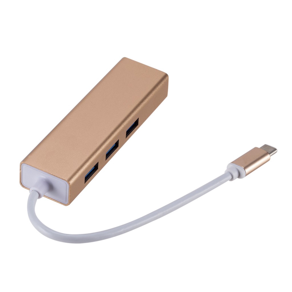 Cáp chuyển đổi USB-C Type C sang USB HUB + RJ45 LAN Internet cho Apple Macbook