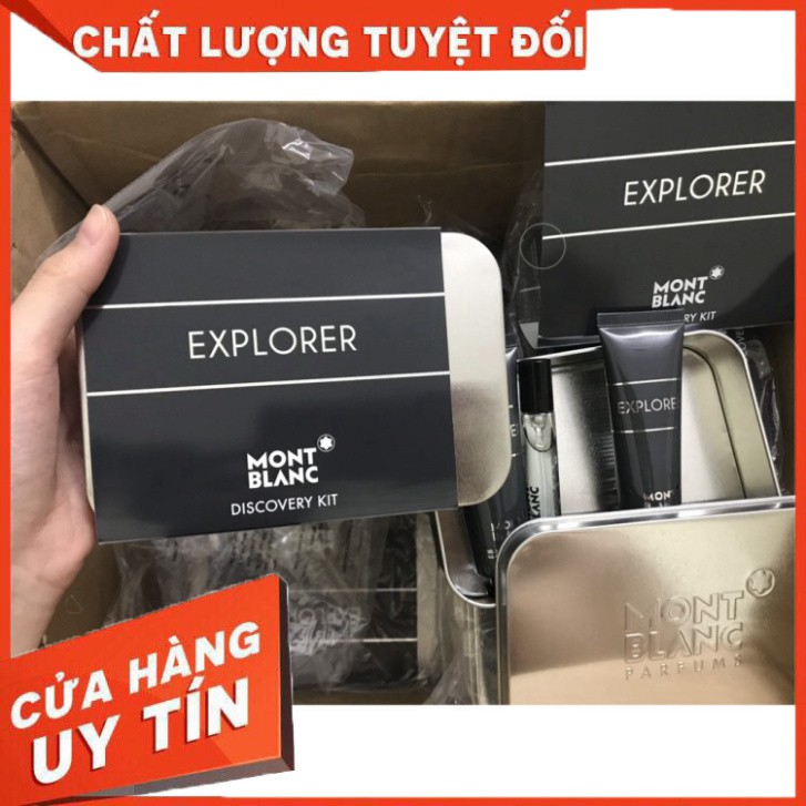 [Loại1] [Set 3 chai] Nước Hoa Nam Mini Mont Blanc Explorer 3pcs (Nước hoa bỏ túi 7.5ml + Dưỡng 30ml + Lotion nước hoa 30