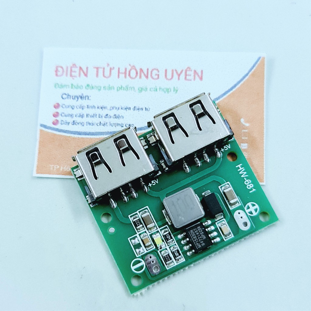 Mạch sạc điện thoại 5V 3A (/2 mạch). Chế sạc điện thoại trên ô tô, xe máy. Điện vào 12V - 24V. Điện áp ra 2 USB 5V 3A