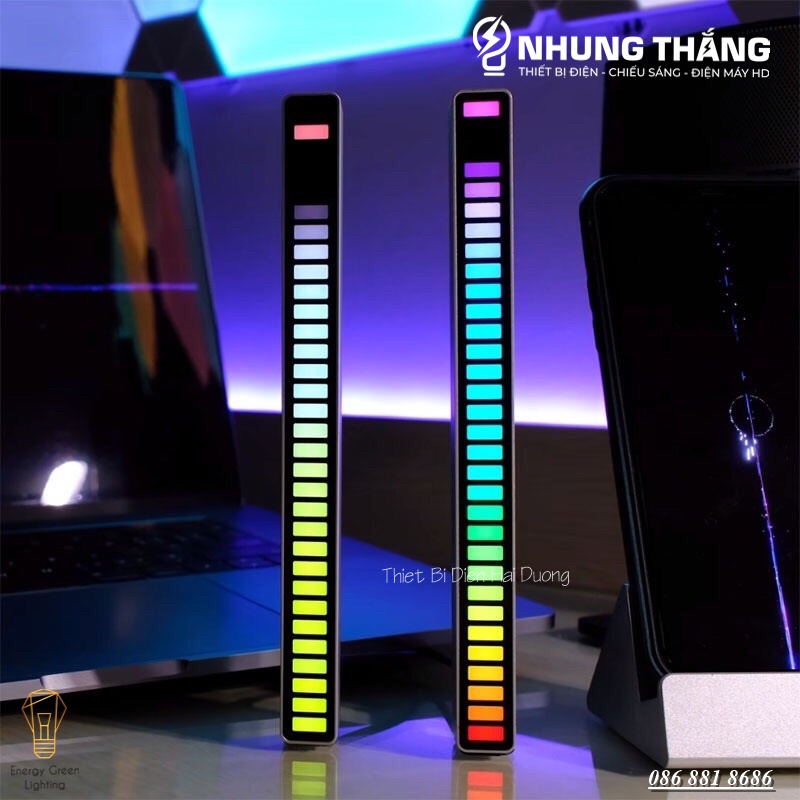 Thanh Đèn LED RGB SF06 Nháy Theo Nhạc - Đèn TikTok Trang Trí - Decor 16 Triệu Màu Cảm Ứng Âm Thanh Siêu Nhạy - Cắm Điện