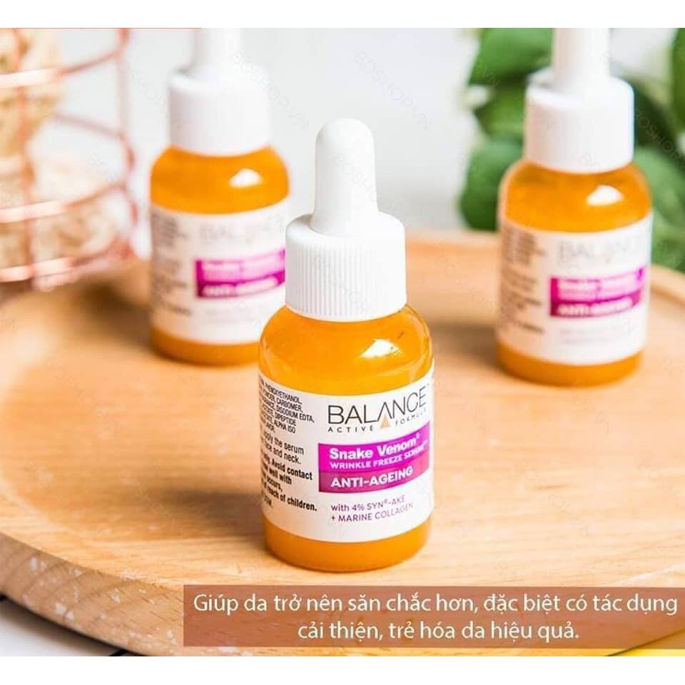Serum Nọc Rắn Ngừa Lão Hóa, Giảm Nếp Nhăn Balance Active Formula Snake Venom Wrinkle Freeze 30ml
