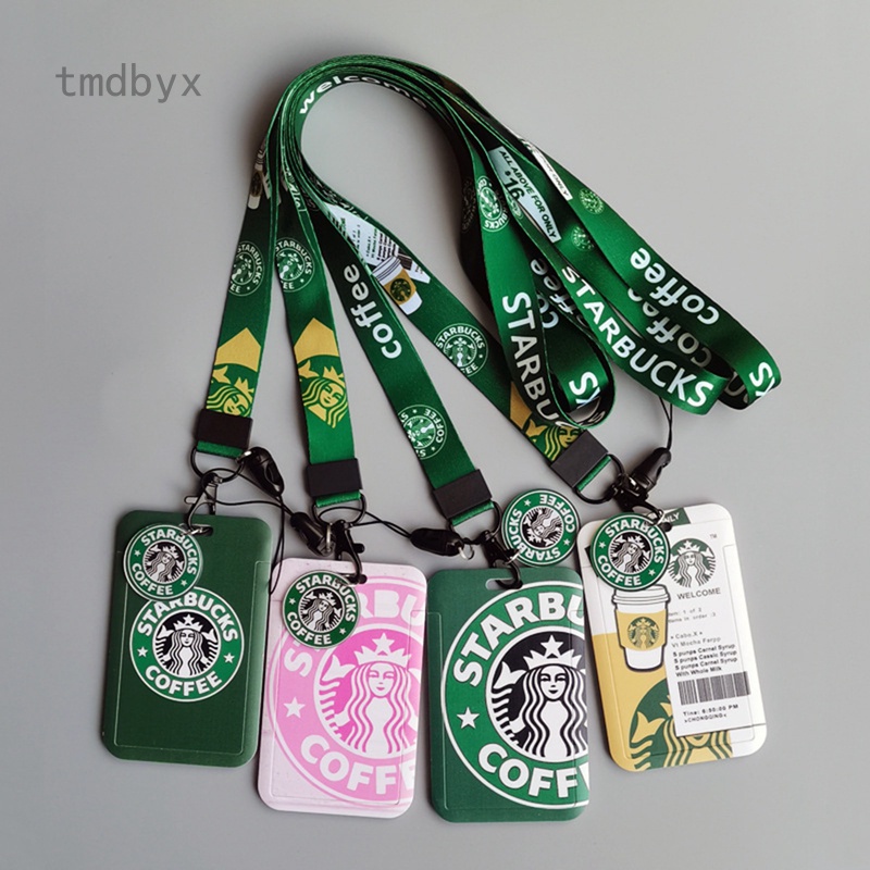 Tmdbyx Túi Đựng Thẻ id/Thẻ Họa Tiết Starbucks Thời Trang Kèm Dây Đeo