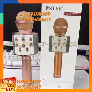 Micro Karaoke Bluetooth WS-858 có jack 3.5mm cho các loại loa