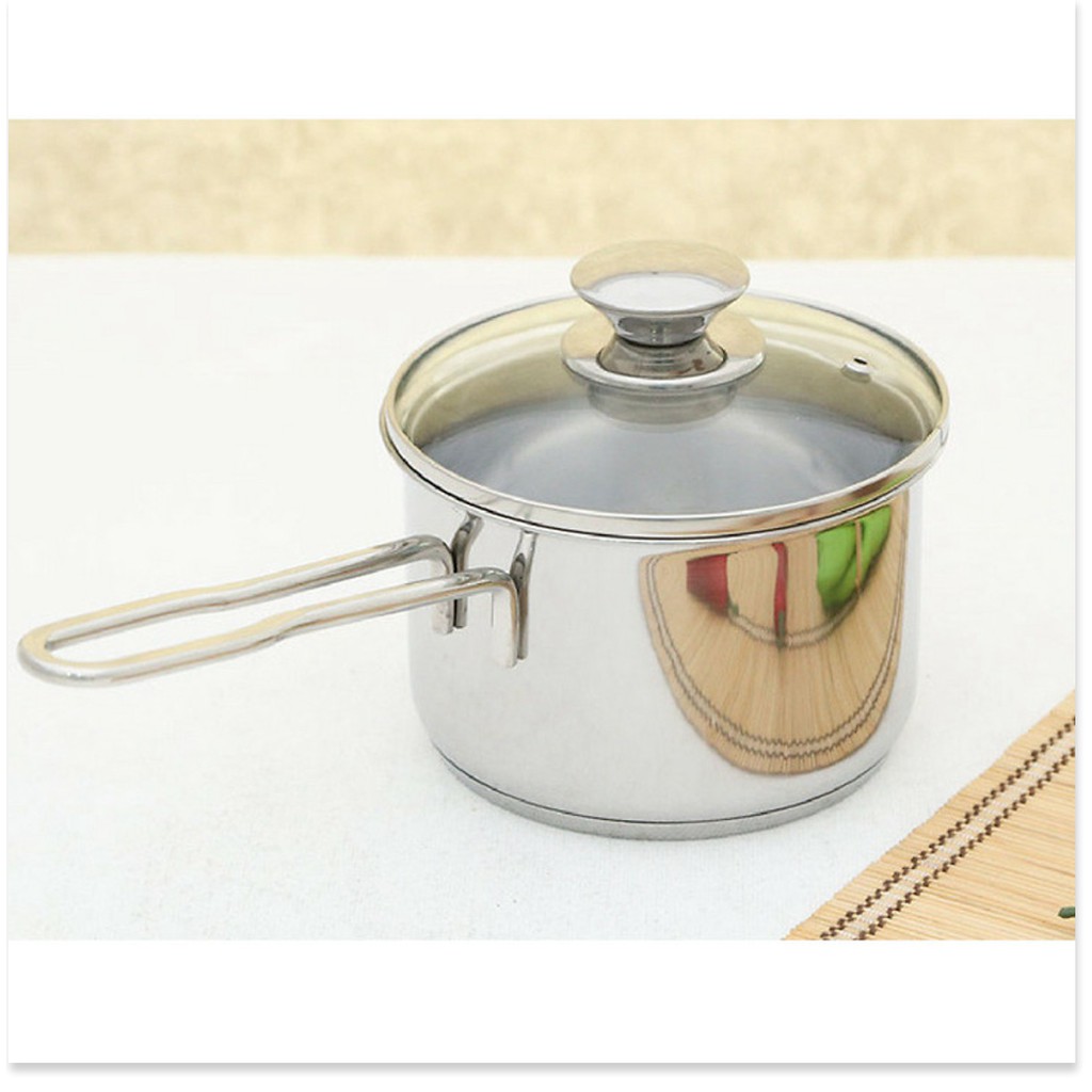 Quánh inox 12cm nắp kính