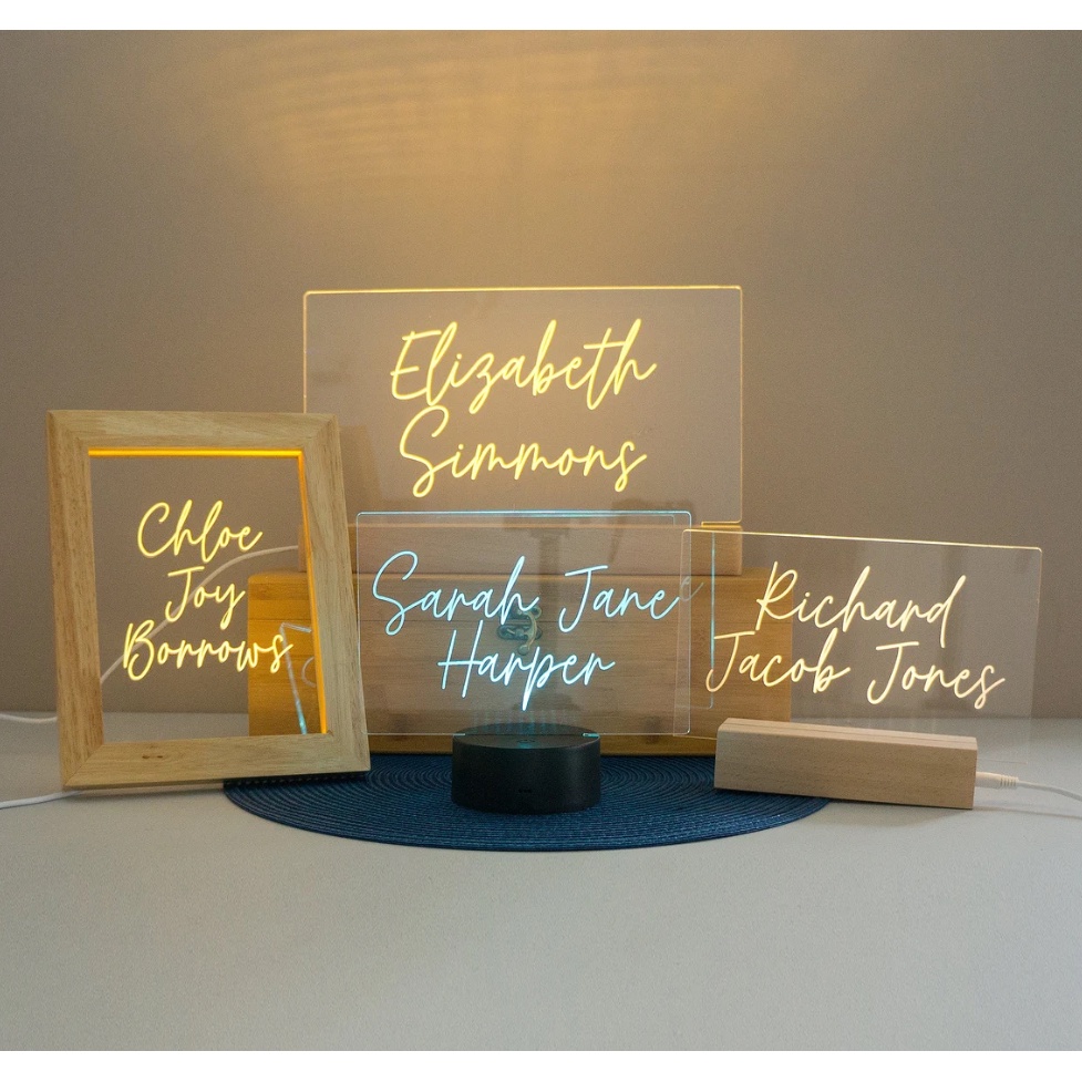 Đèn led cá nhân, khắc sáng tên theo yêu cầu, quà tặng, đèn ngủ