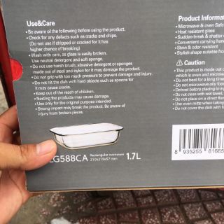 KHAY THUỶ TINH CHỊU NHIỆT LOCK&LOCK 1.7 LÍT