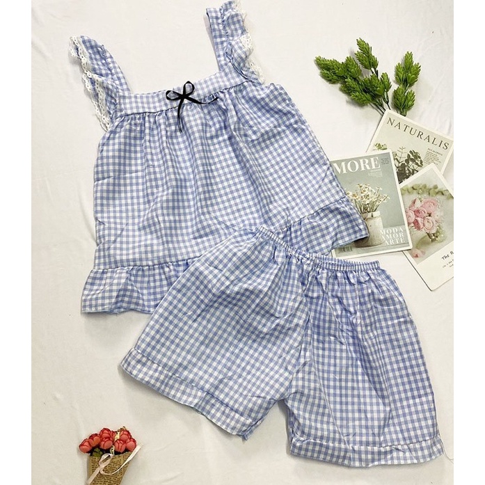 Đồ bộ mặc nhà freesize từ 40-45kg , đồ bộ cho nữ, cho bé gái lớn vải mềm - B05