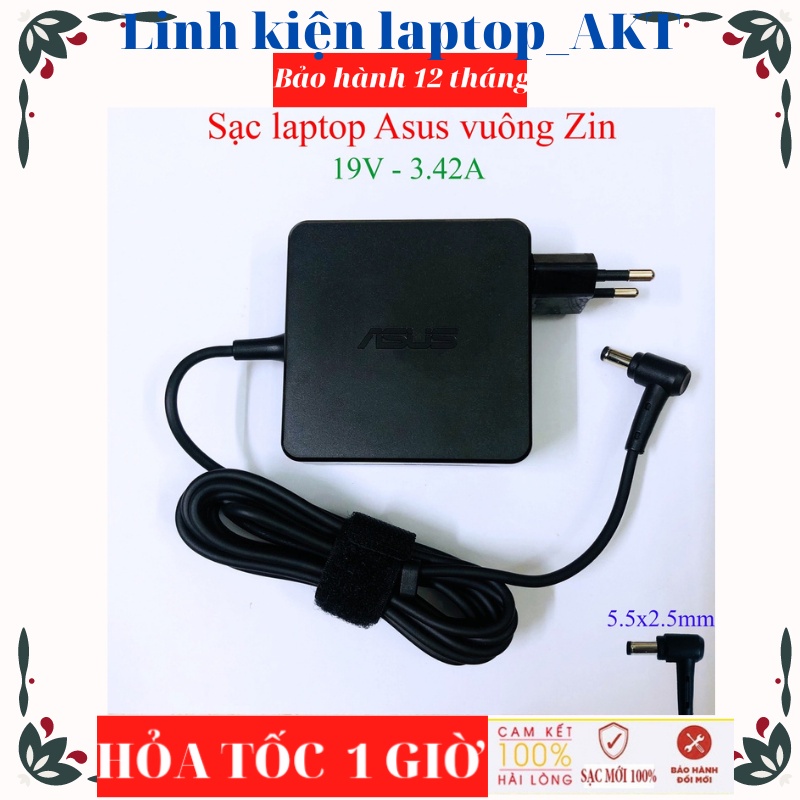 Sạc Laptop Asus 19V - 3.42A - 65W - ZIN Vuông chân to 5.5 *2.5mm Asus F451 X450C X451 X550 X551 X552 F454 K501 X450L