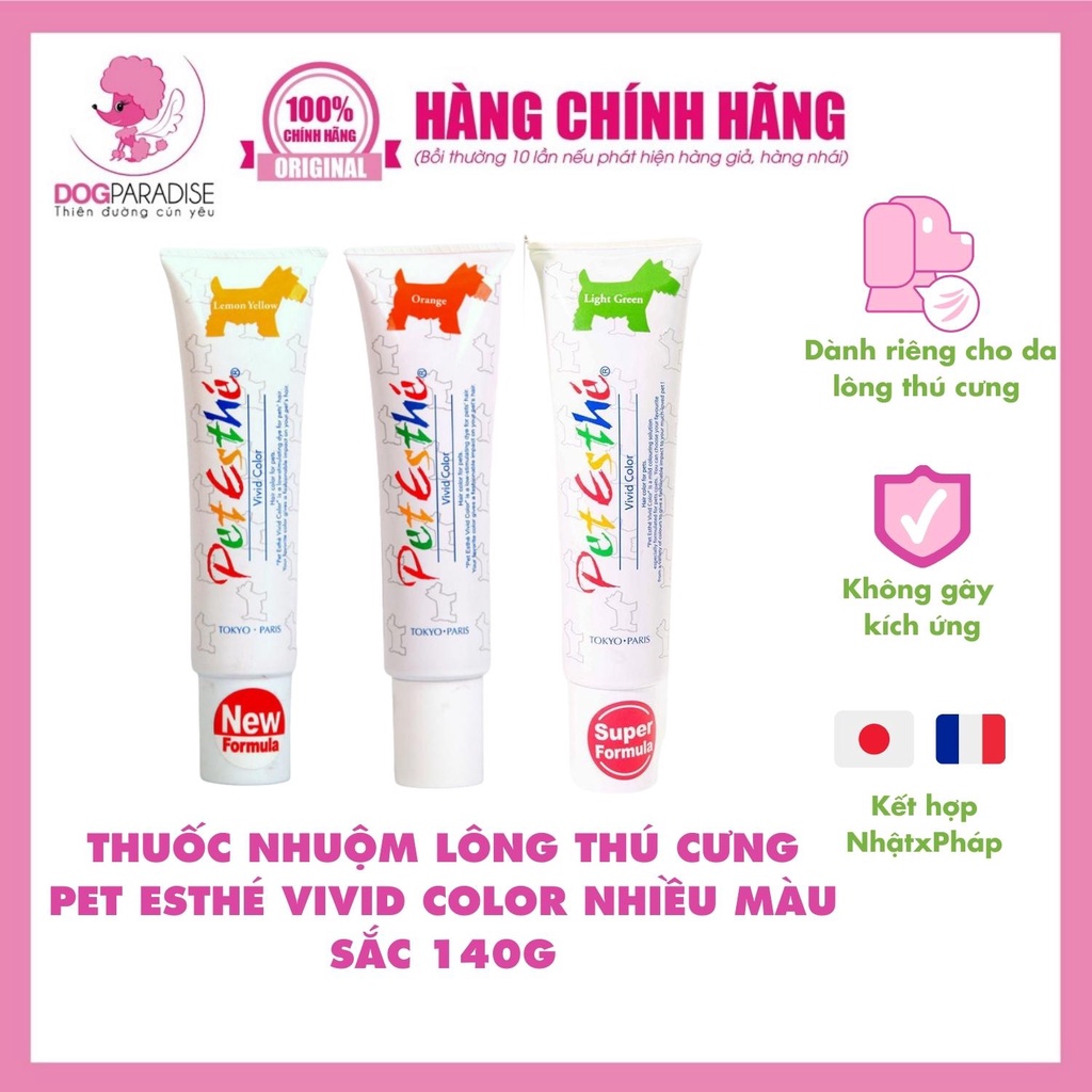 Thuốc nhuộm lông thú cưng Pet Esthé Vivid Color nhiều màu sắc đa dạng tự nhiên làm đẹp lông thú cưng 140g - Dog Paradise