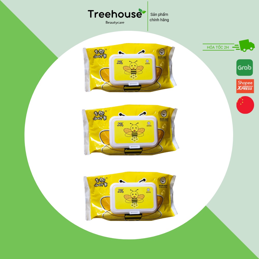 LẺ 1 GÓI Khăn ướt không mùi con ong,con voi - giao ngẫu nhiên TREEHOUSE SHOP
