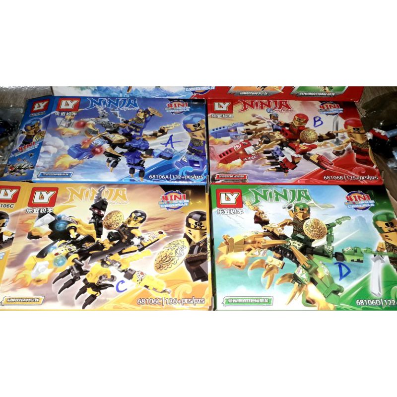 Lắp ráp 1 hộp LegoNinja Rồng 68106 có trên 120 chi tiết bằng nhựa rất đẹp
