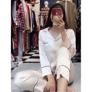 Bộ lụa gấm tay dài quần dài cao cấp