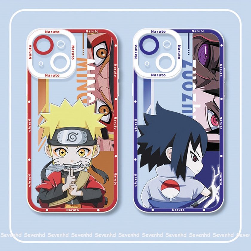 Ốp Điện Thoại Họa Tiết Hoạt Hình Naruto Và Sasuke Cho iPhone 14 13 12 11 Pro Max SE2020 X XR Xs Max 7 8 6 6s Plus