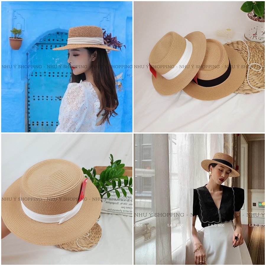 Mũ cói nữ vành nhỏ tự nhiên cói VN đóng gói hộp to không bị hỏng form nón đi biển dạo phố-muvientrangVN