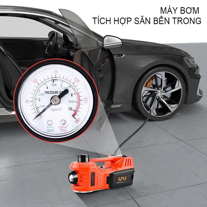 Bộ Kích: dùng Nâng Gầm Điện Kiêm Máy Bơm Lốp Ô Tô Đa Năng 4 Trong 1 Cao Cấp - ROGTZ