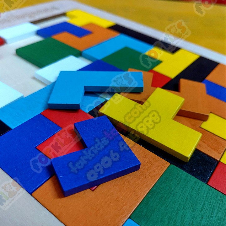 Tangram, Puzzle, Wooden xếp hình, đồ chơi gỗ cho bé