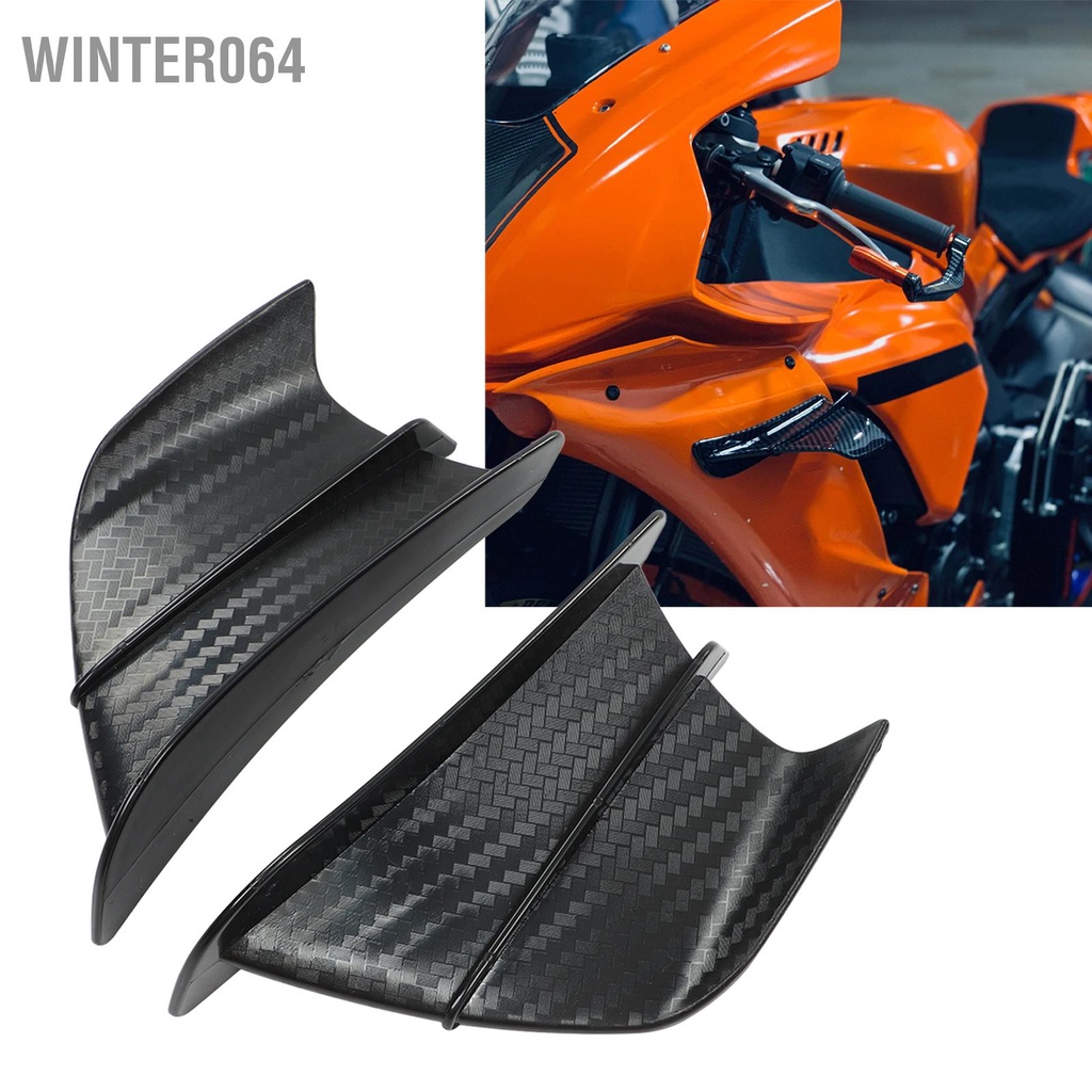 1 cặp Cánh gió xe máy Phong cách sợi carbon khí động học cho NINJA400 NINJA250 Z900 Z1000 Winter064