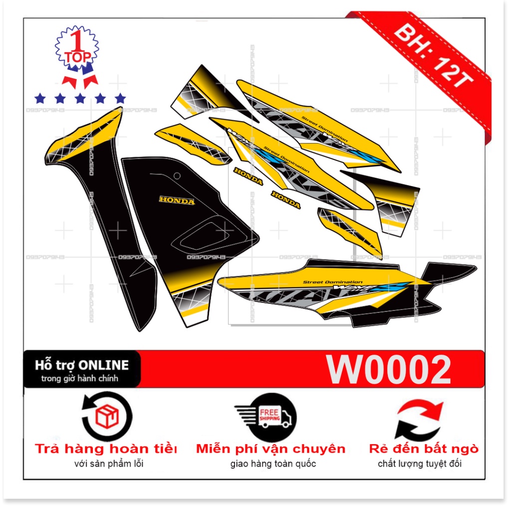 ( Quí khách vui lòng mang ra tiệm cho thợ dán ) Tem wave S 110 2017