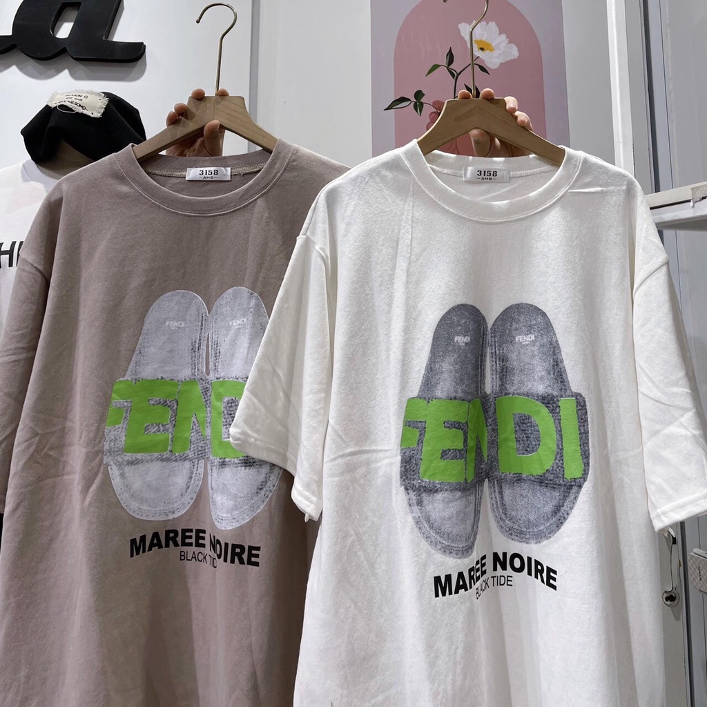 [ HÀNG HÓT] Áo Thun From rộng có in hình  đôi dép Fendi siêu hot hit trong năm 2022- ZADOLA FSHION