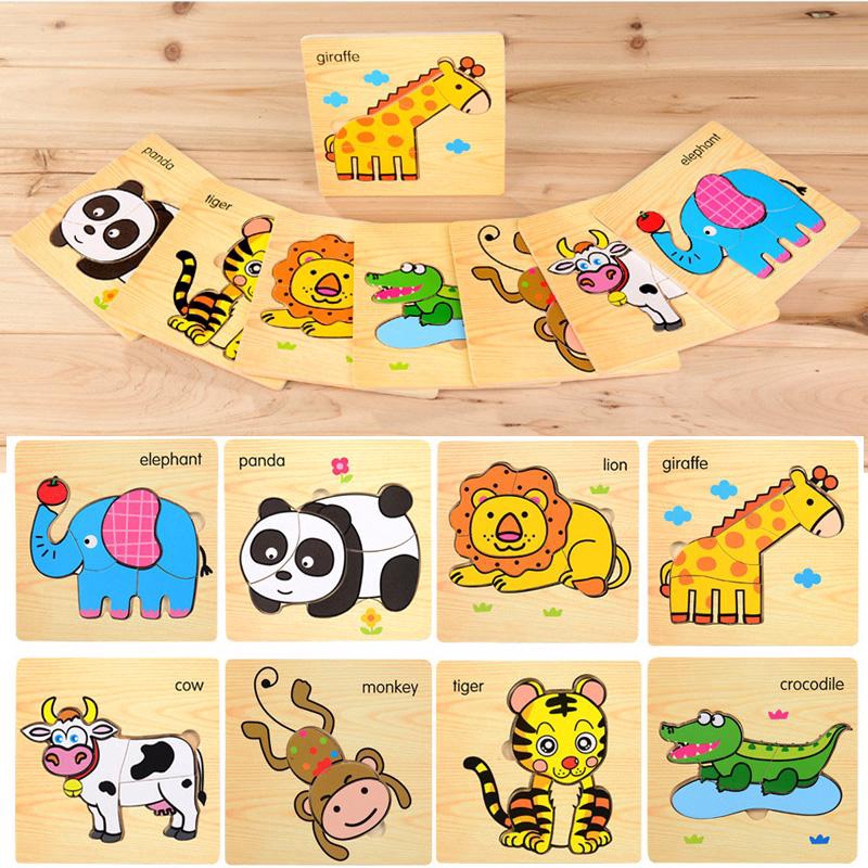 Bảng Đồ Chơi Xếp Hình Bằng Gỗ In Hoạt Hình Động Vật Giáo Dục Sớm Cho Bé