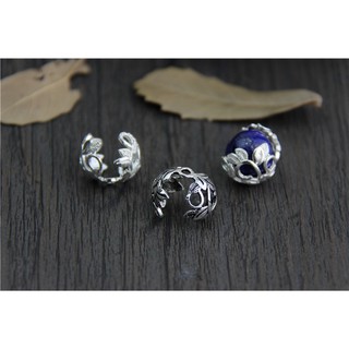Charm bọc hạt hình lá - Charm Bạc 925