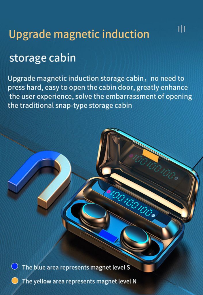 Tai Nghe Bluetooth Mini ⭐ ⭐Nhét Tai Kiêm Sạc Dự Phòng Amoi F9 PRO - Phiên Bản Mới 2021 - Cảm Ứng Chống Nước