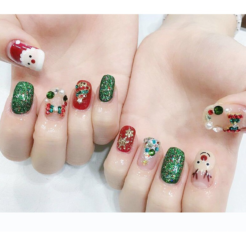 Phụ Kiện Trang Trí Móng Tay Bằng Hợp Kim Hình Chuông Tuyết/Tuần Lộc Giáng Sinh Xinh Xắn