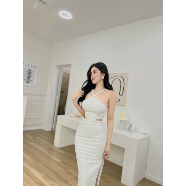 Đầm body cổ yếm, đầm hở lưng, đầm khoét eo sexy gợi cảm (Kèm ảnh thật )