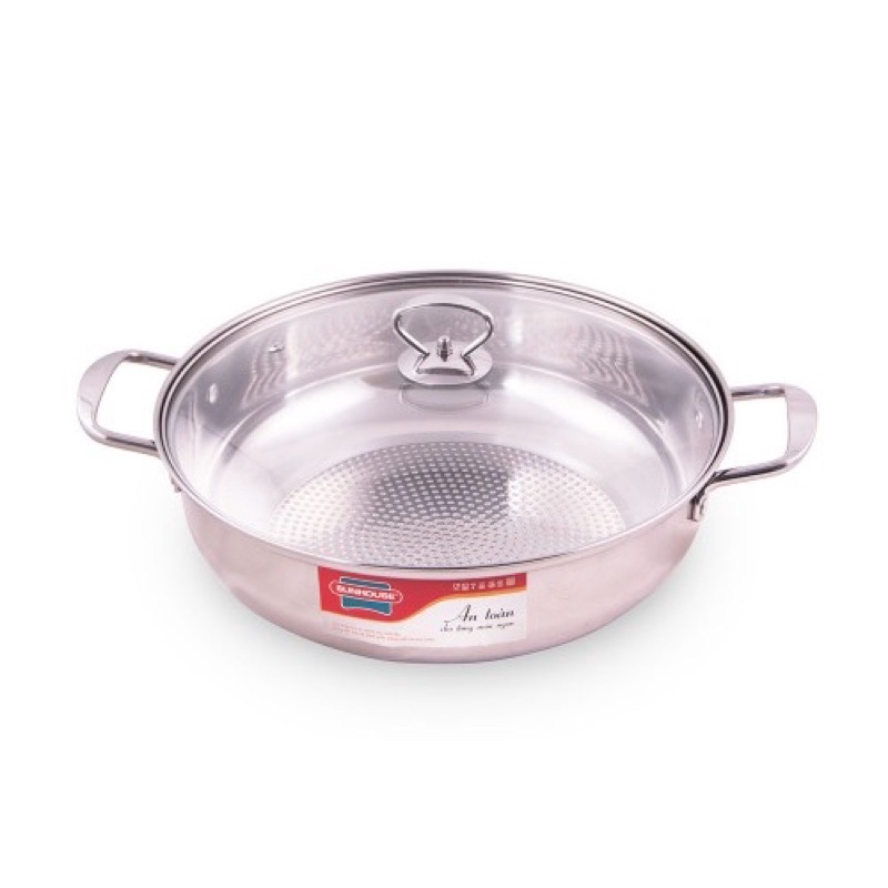 Nồi lẩu Inox vung kính Sunhouse SHGP30G