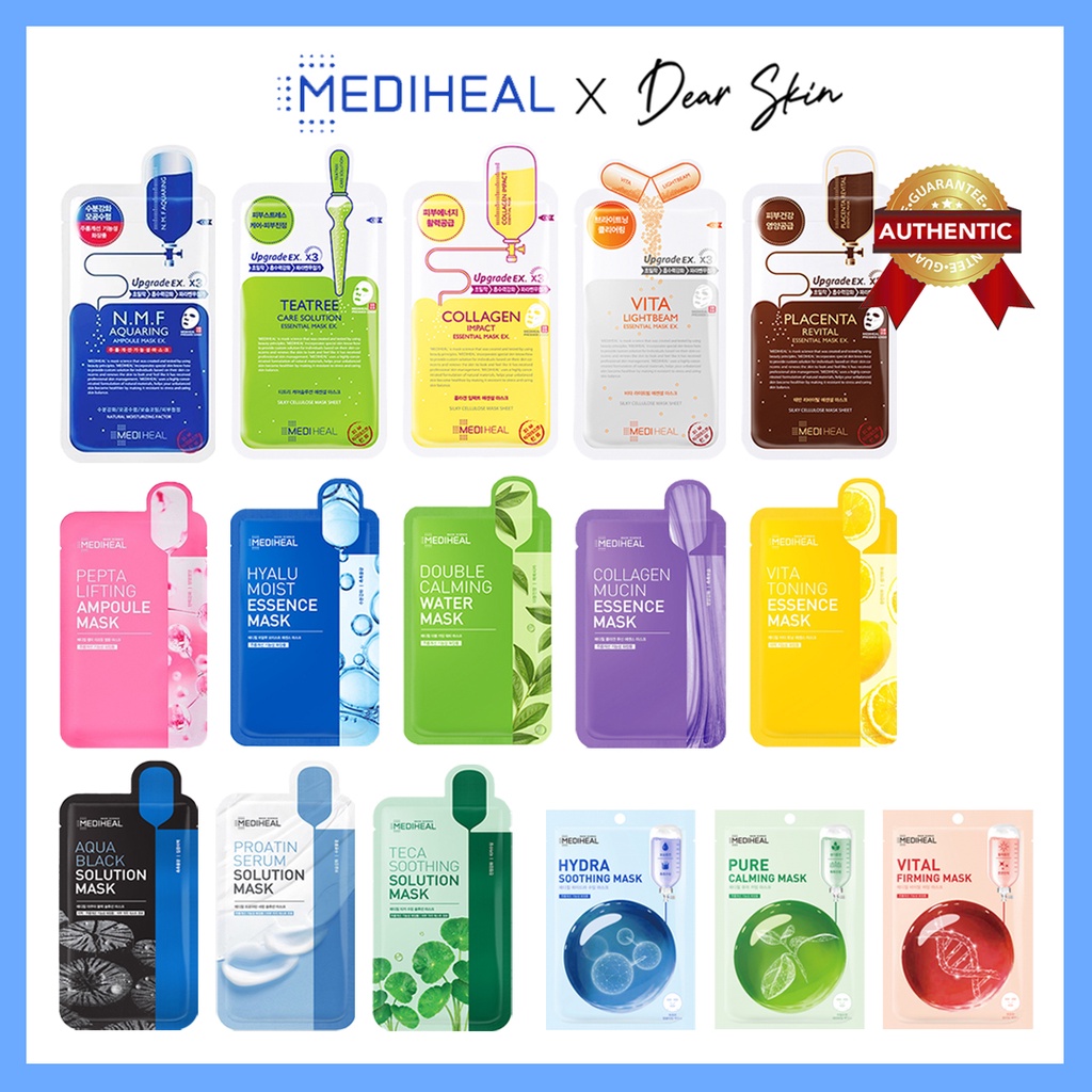 [Chính hãng] Mặt nạ Mediheal giấy cấp ẩm, dưỡng trắng, làm dịu da, loại bỏ bã nhờn và cung cấp dưỡng chất cho da