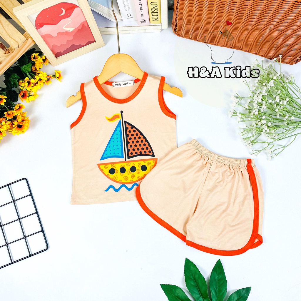 [Bé 19-33kg] Bộ Ba lỗ thun lạnh in hình SIZE ĐẠI cho bé trai bé gái từ 19-33kg - HÀNG CHUẨN LOẠI 1