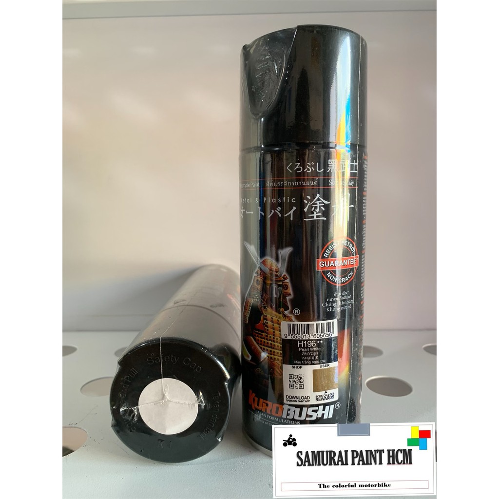 H196 Sơn xịt Samurai MÀU TRẮNG NGỌC TRAI