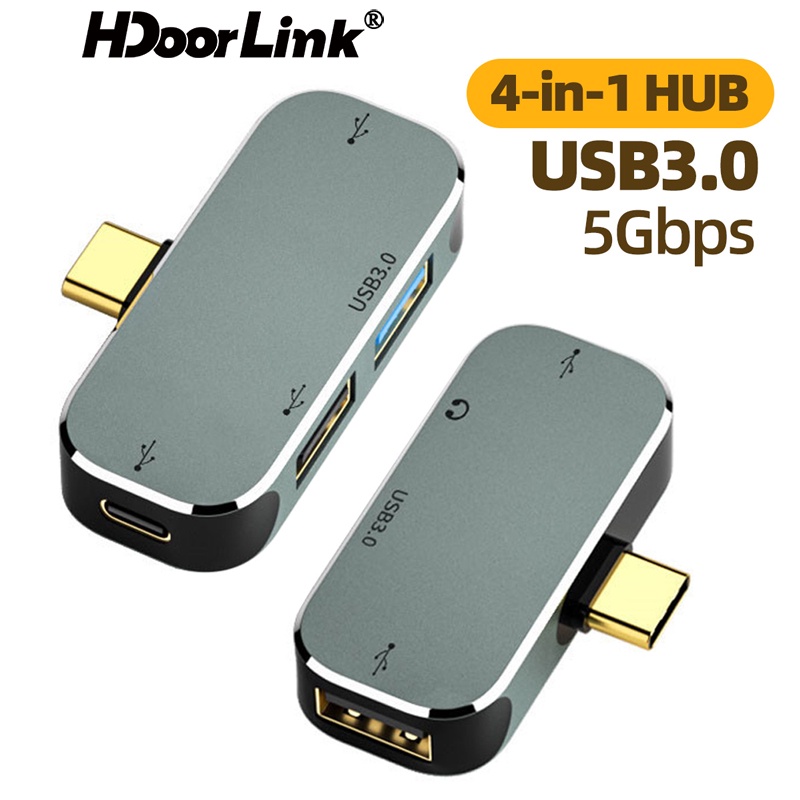 Bộ chia cổng sạc HdoorLink USB 3.0 USB2.0 3.5mm PD 100W tiện dụng