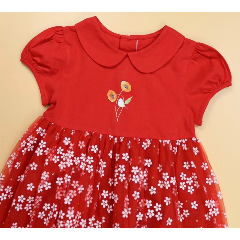 Váy ren đỏ cho Bé