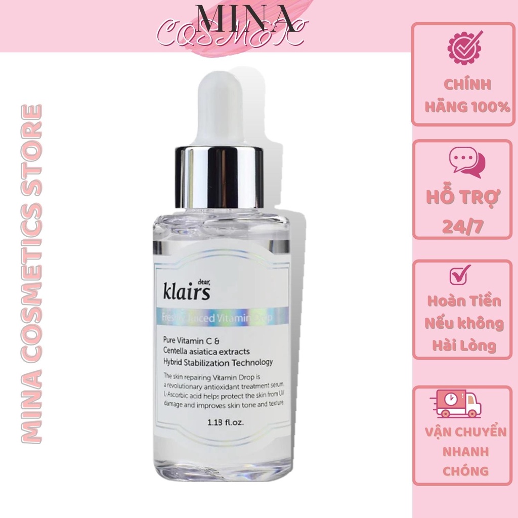 Tinh Chất Vitamin C Dưỡng Trắng / Mờ Thâm Nám Klairs Freshly Juiced Vitamin Drop