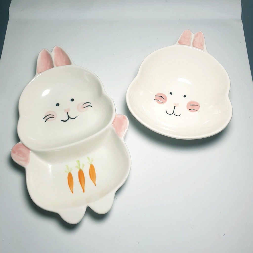 Bát Ăn Dặm Cho Bé Hình Thỏ Trắng Dễ Thương, Chén Ăn Dặm Kiểu Nhật Cao Cấp