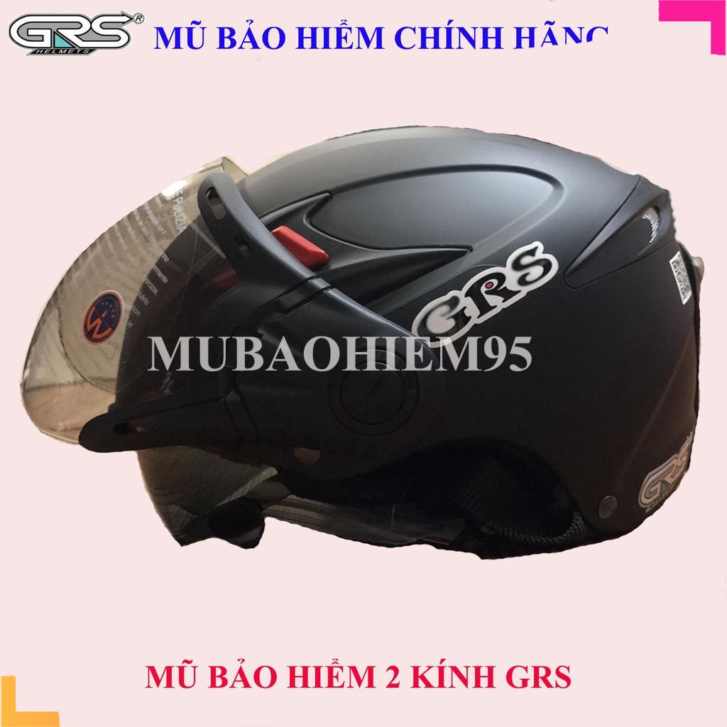 ♥️ Shop Uy Tín ♥️ Mũ bảo hiểm nửa đầu kính âm grs966k, mũ bảo hiểm 2 kính