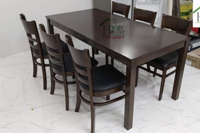 Bộ bàn ăn 6 ghế màu gỗ TN