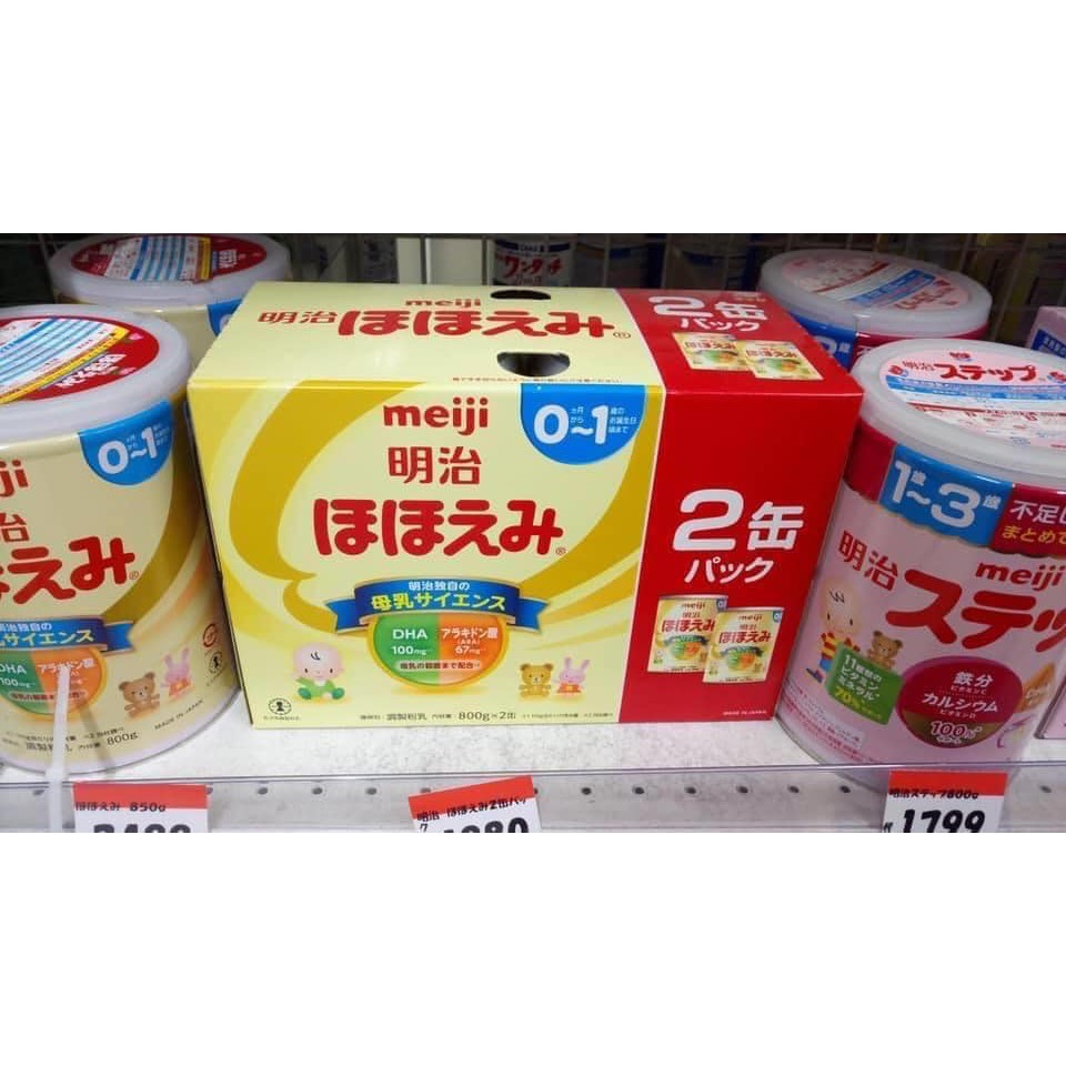 Sữa bột Meiji lon, sữa công thức pha sẵn cho bé Nhật Bản 800g
