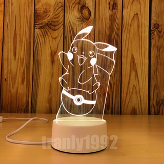 Đèn ngủ 3d PIKACHU POKEMON, đèn trang trí, quà tặng sinh nhật ý nghĩa