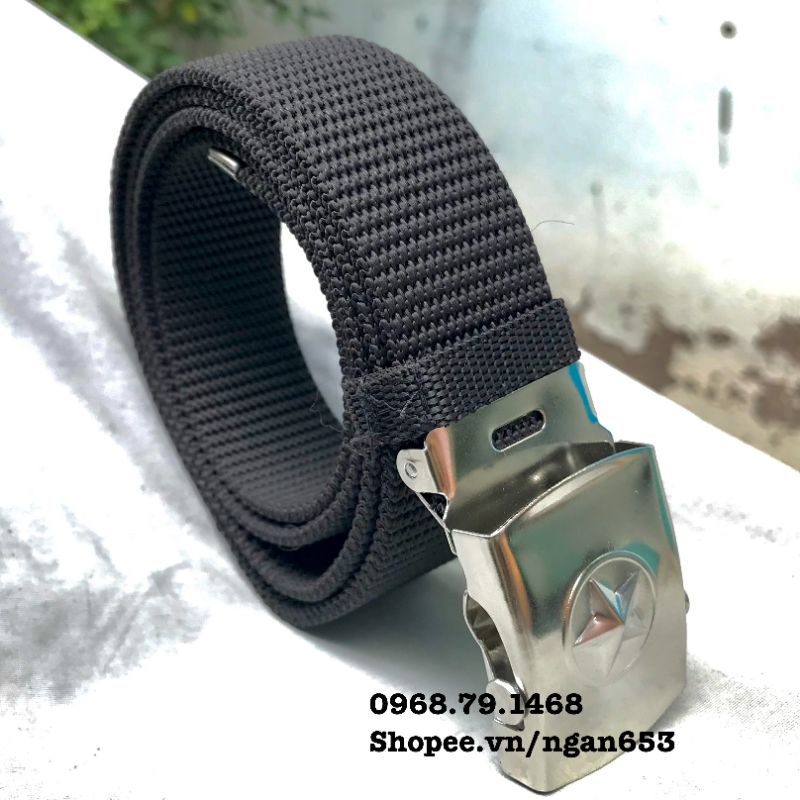 Dây Lưng/ Thắt Lưng Nam Vải Dù Đen Hàng Xịn