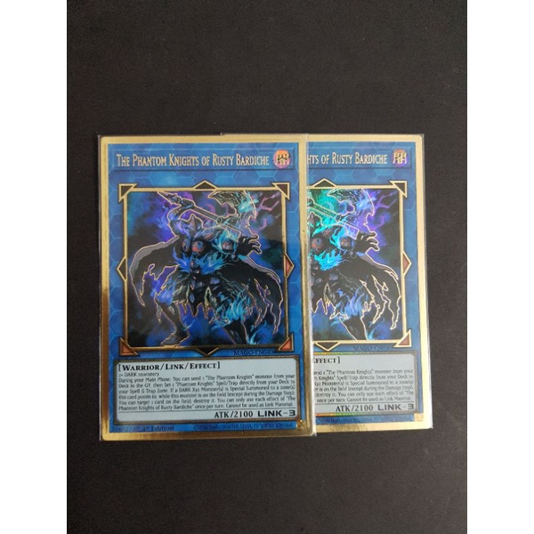Lá thẻ bài The Phantom Knights of Rusty Bardiche - MAGO-EN040 - Premium Gold Rare 1st Edition