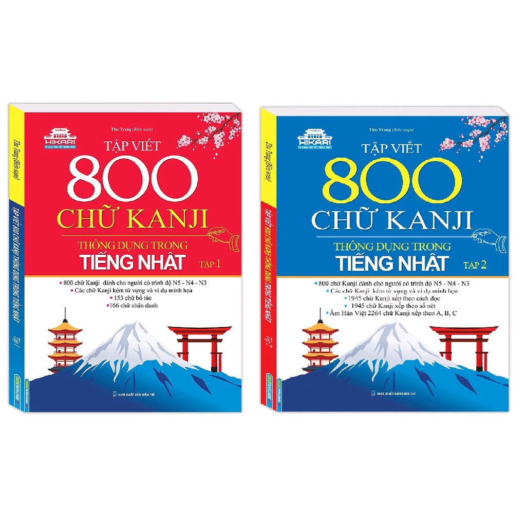 Sách - Combo Tập Viết 800 Chữ Kanji Thông Dụng Trong Tiếng Nhật (Bộ 2 Tập)