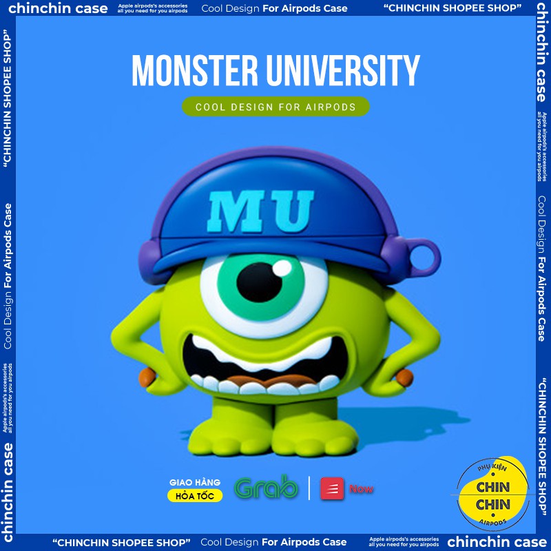 Vỏ Ốp Airpod Silicone Cao Cấp Dành Cho Airpods 1 2 Pro Hình Monster University - Chinchin Case