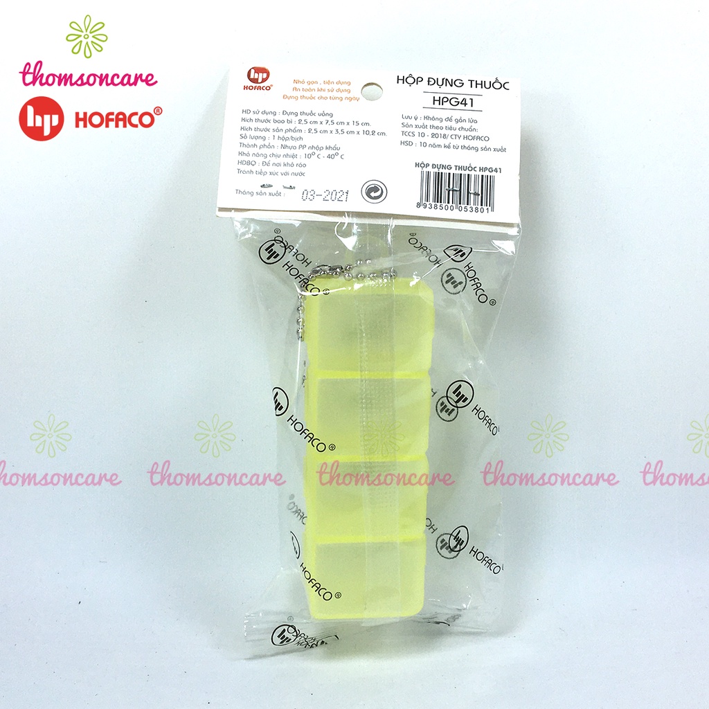 Hộp chia thuốc theo ngày sáng trưa chiều tối 4 ngăn, khay phân liều đựng thuốc loại mini thoeo buổi nhiều ngăn