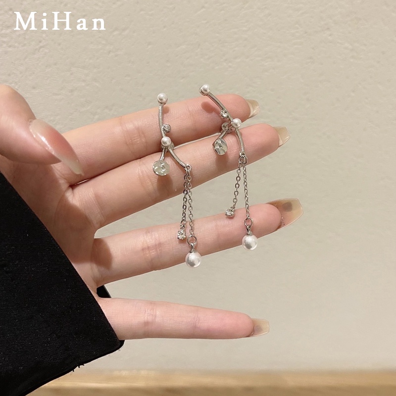 Bông Tai Ngọc Trai Thời Trang Hình Chữ T Cổ Điển Hàn Quốc