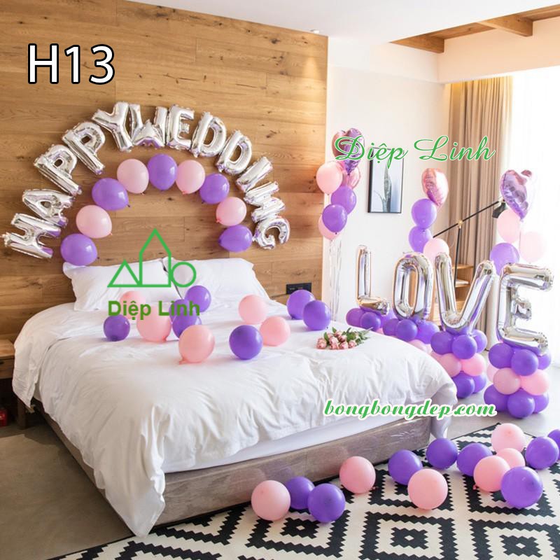 Sét Bóng Happy Wedding Trang Trí Phòng Cưới HOT 2021