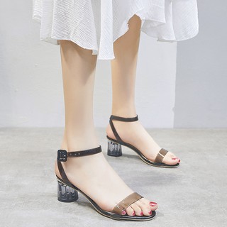Sandal quai trong gót vuông-order
