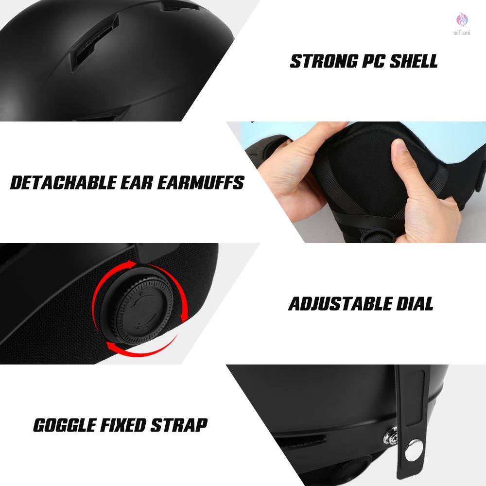 Mũ Bảo Hiểm Trượt Tuyết Kèm Kính Bảo Hộ Chuyên Nghiệp Lixada