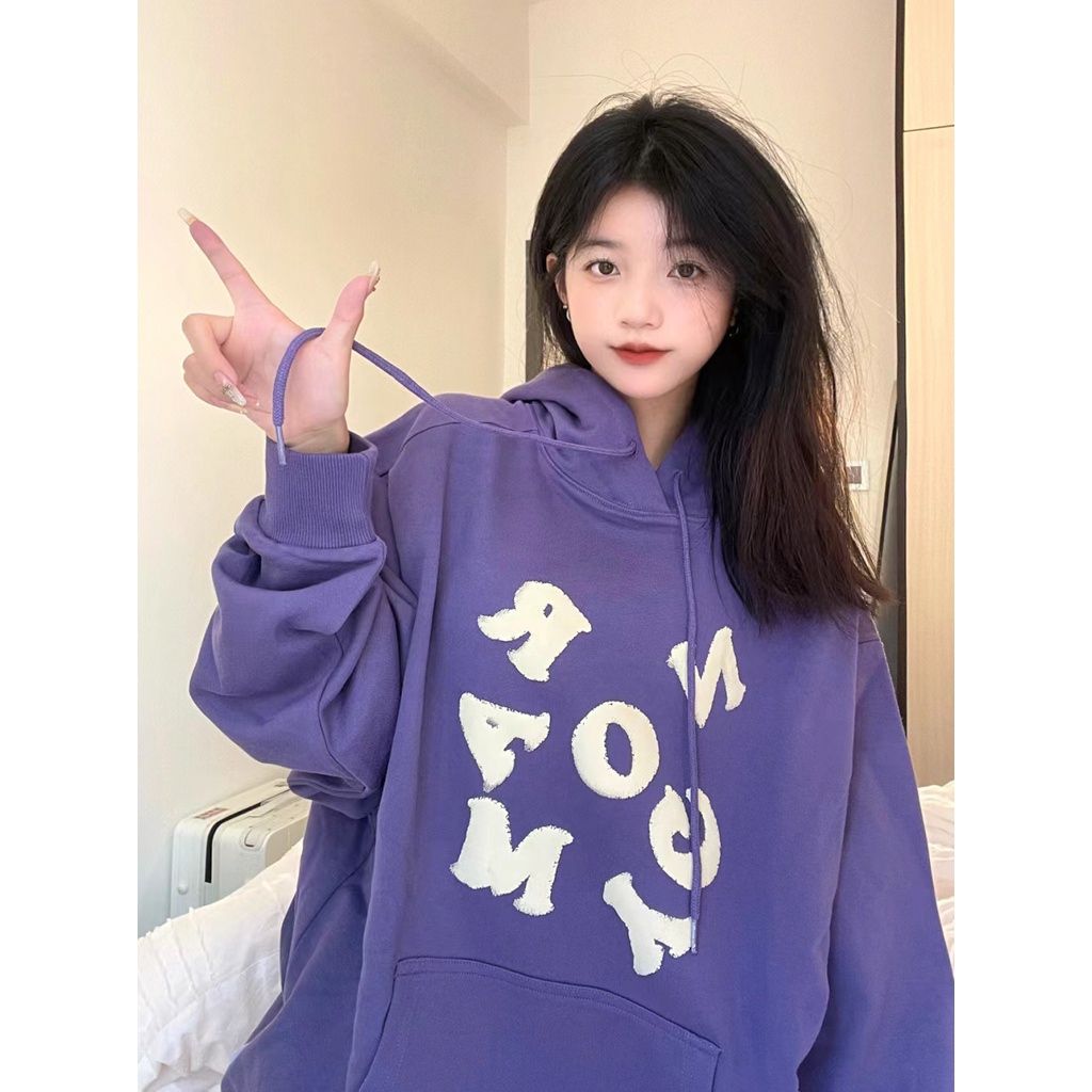 NRVP Áo Hoodie Tay Dài Oversize In Họa Tiết Phong Cách Hàn Quốc Kiểu Mới Cho Nam / Nữ